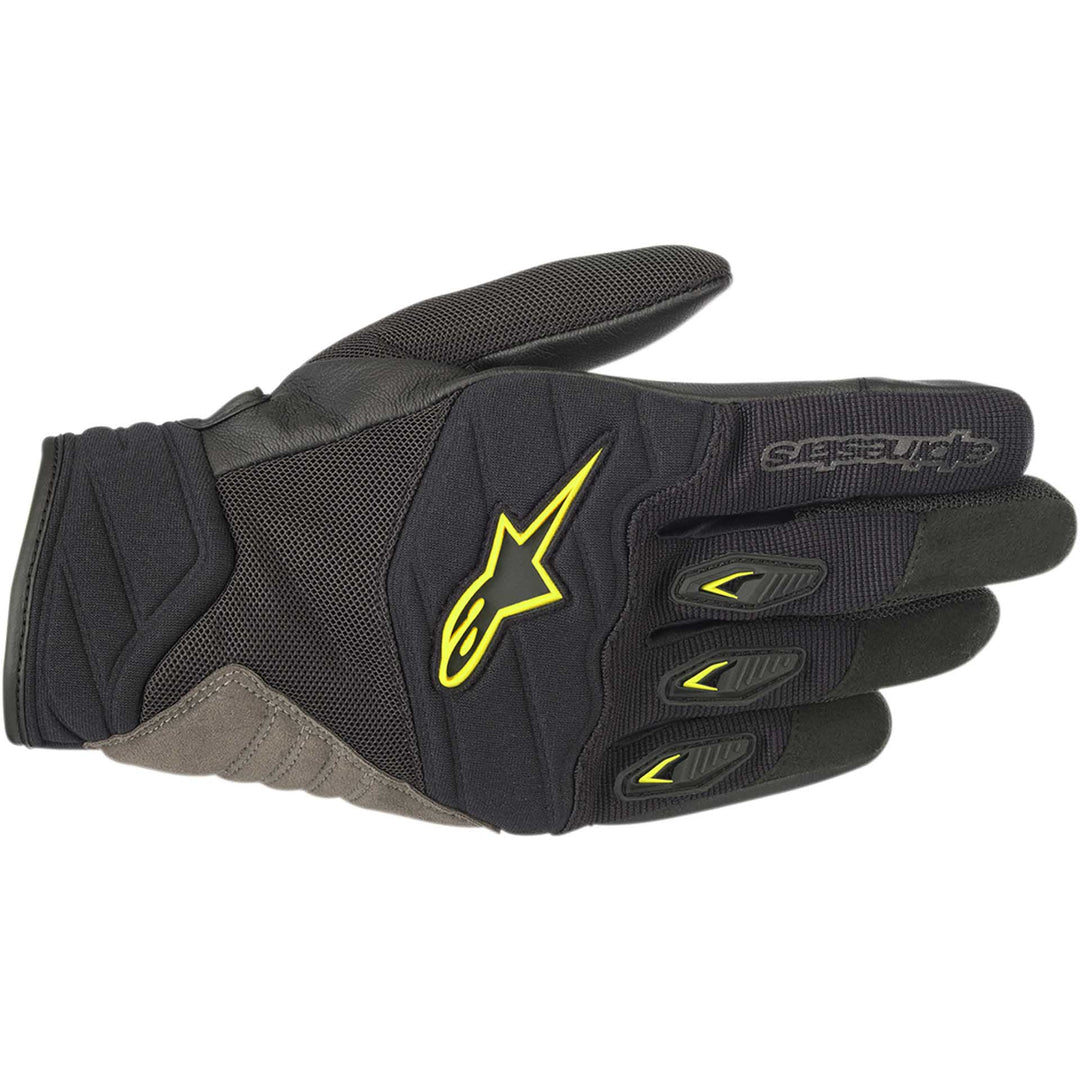 Alpinestars Shore Gloves Black/Yellow - Back of Hand View