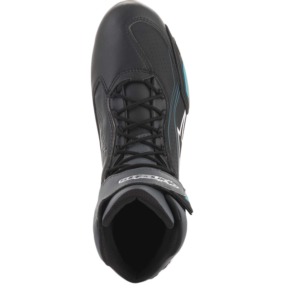 Alpinestars Stella Faster-3 Shoes Black/Gray/Blue - Top Down View