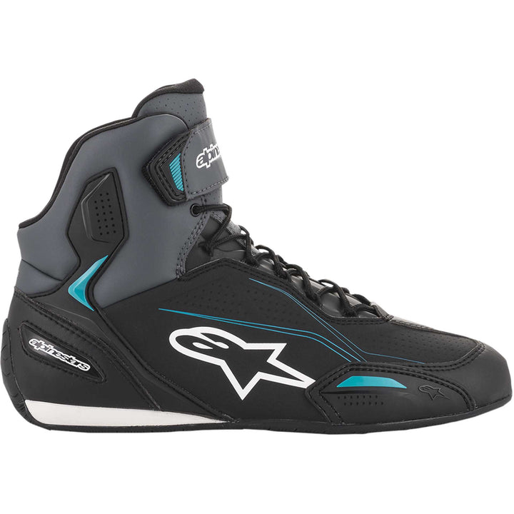 Alpinestars Stella Faster-3 Shoes Black/Gray/Blue - Outer Side View
