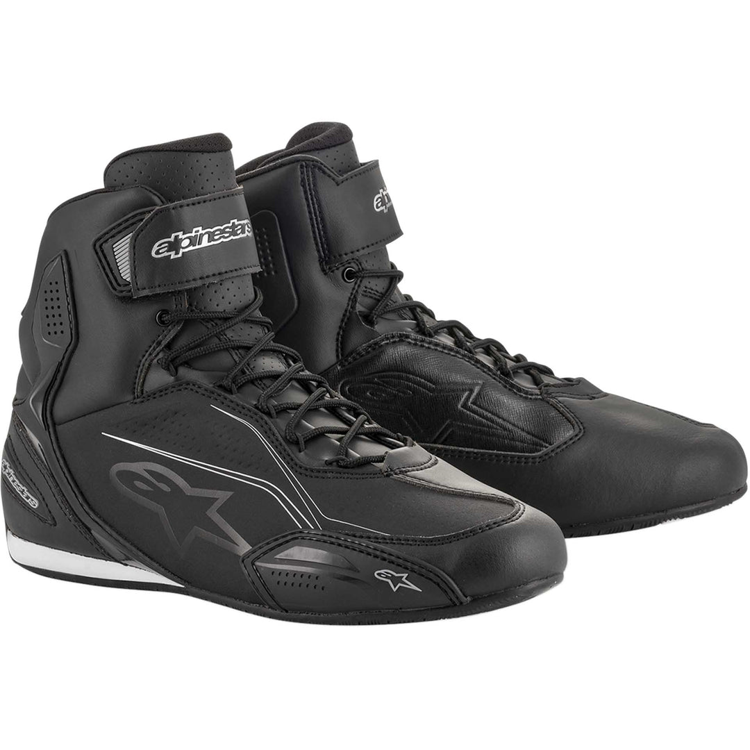 Alpinestars Stella Faster-3 Shoes Black/Silver - Front Side View of Pair