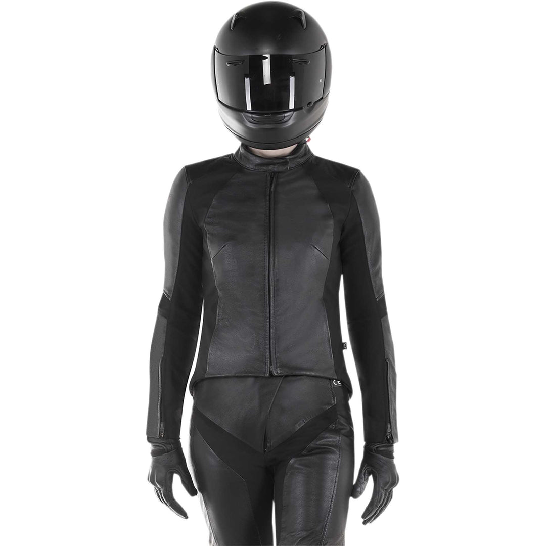Alpinestars Stella Vika v2 Jacket Black - Front View of Model Posing in Jacket