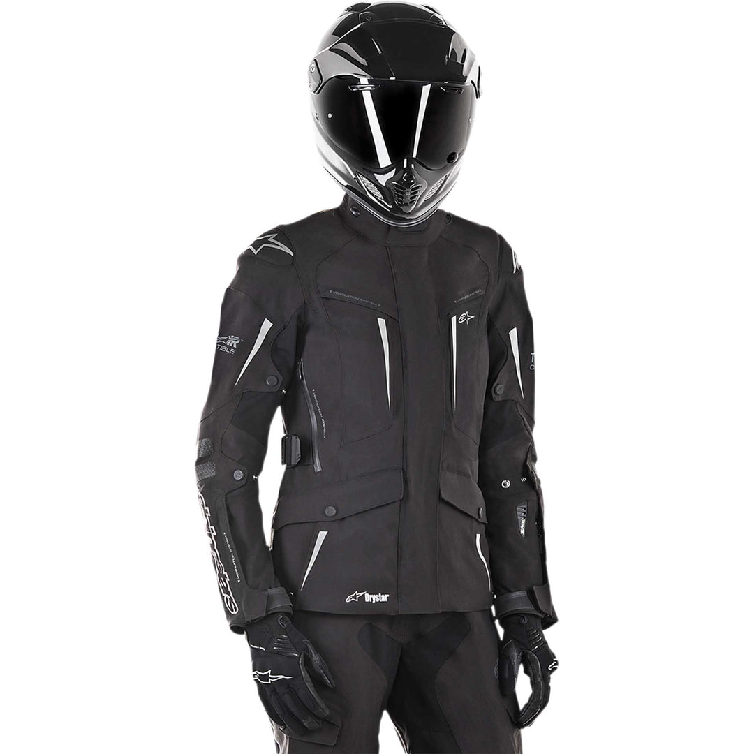Alpinestars Stella Yaguara Drystar® Jacket Black/Anthracite - Front View of Model Posing in Jacket