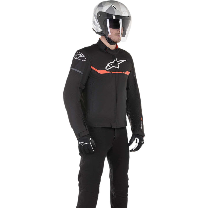 Alpinestars T-SPS Waterproof Jacket Black/White/Red - Model Posing