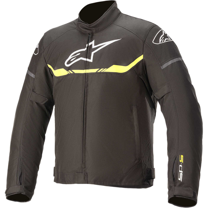 Alpinestars T-SPS Waterproof Jacket Black/Yellow - Front View