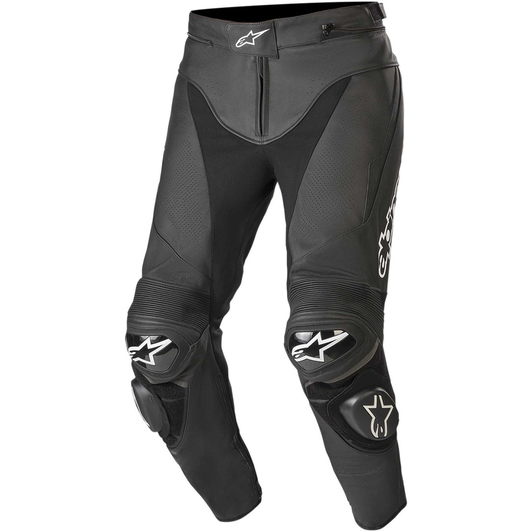 Alpinestars Track v2 Leather Pants Black - Front View