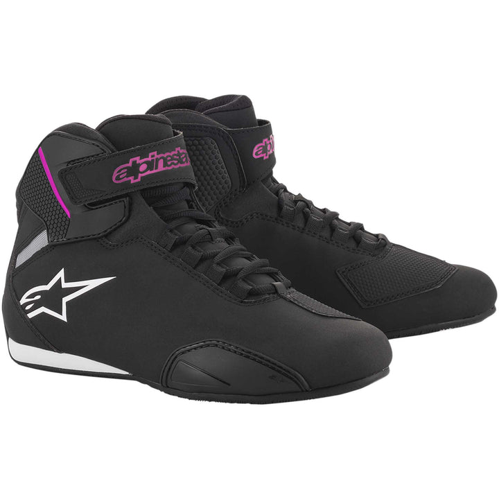 Alpinestars Women's Sektor Shoes Black/Pink - Front Side View of Pair