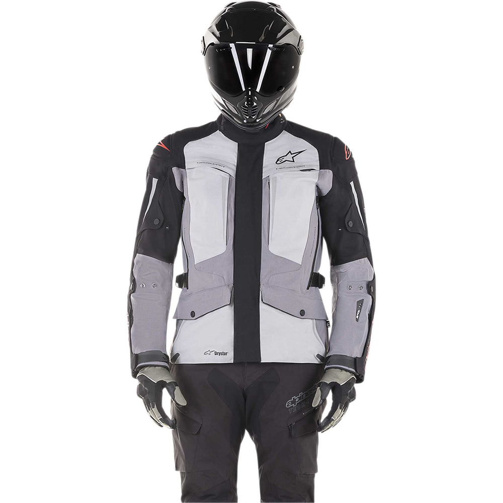 Alpinestars Yaguara Drystar® Jacket Black/Gray - Front View of Model Posing in Jacket