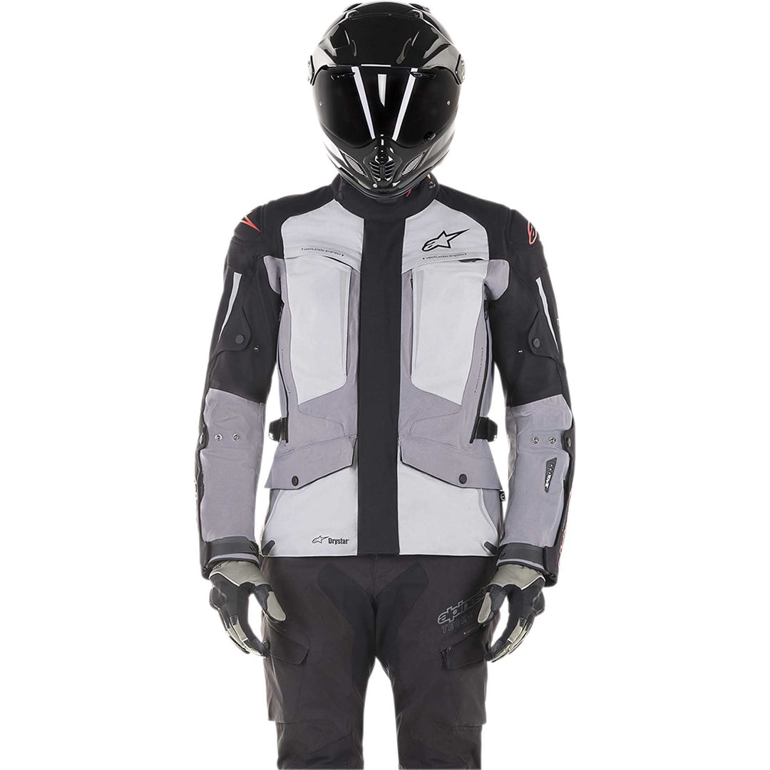 Alpinestars Yaguara Drystar® Jacket Black/Gray - Front View of Model Posing in Jacket