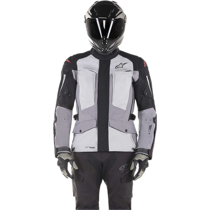 Alpinestars Yaguara Drystar® Jacket Black/Gray - Front View of Model Posing in Jacket