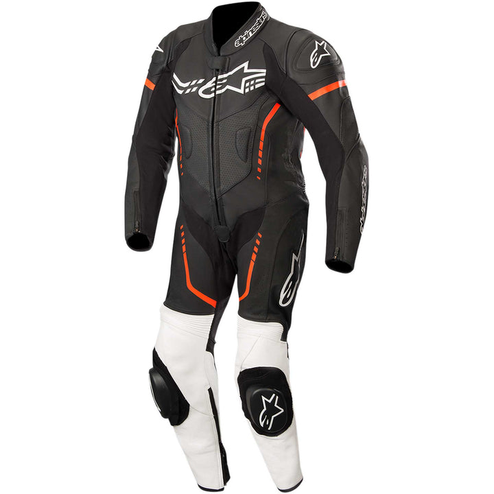 Alpinestars Youth GP Plus 1-Piece Leather Suit Black/White/Red - Front View