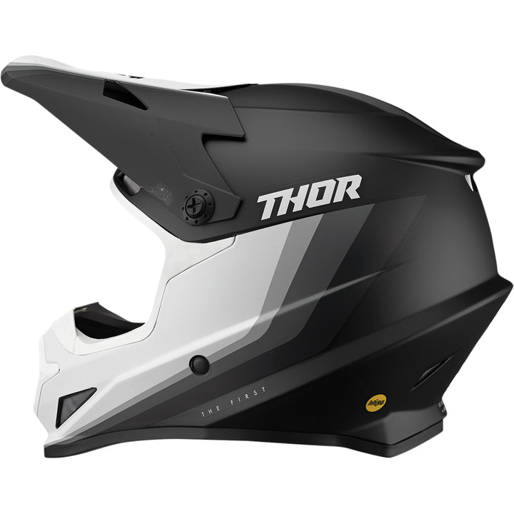 THOR Sector Runner MIPS® Helmet Black/White - Rear Side View