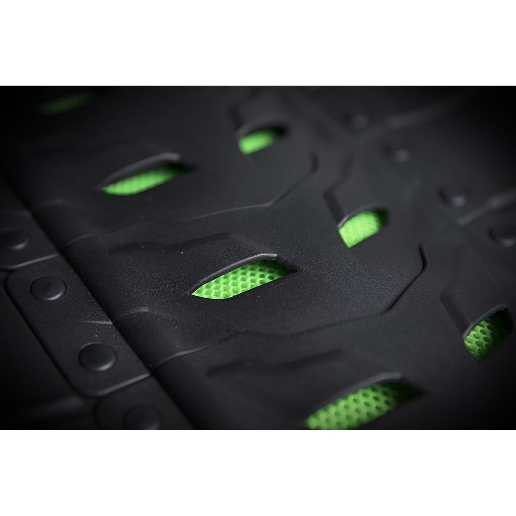 ICON Stryker Vest Green - Close-Up of Spine Plates Details