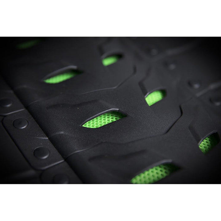 ICON Stryker Vest Green - Close-Up of Spine Plates Details