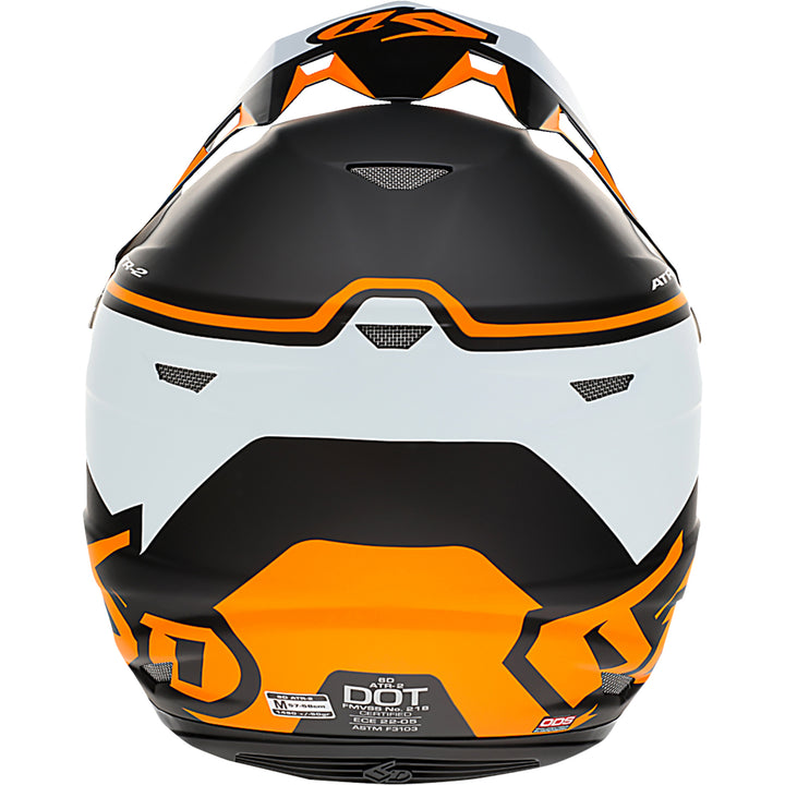 6D Helmets ATR-2 Drive Helmet Neon Orange - Rear View