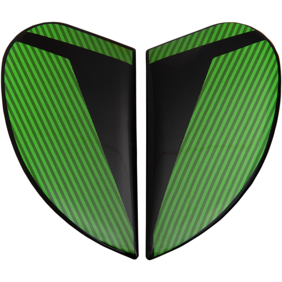 ICON Airform™ Helmet Side Plates — Conflux Green - Side View of Pair