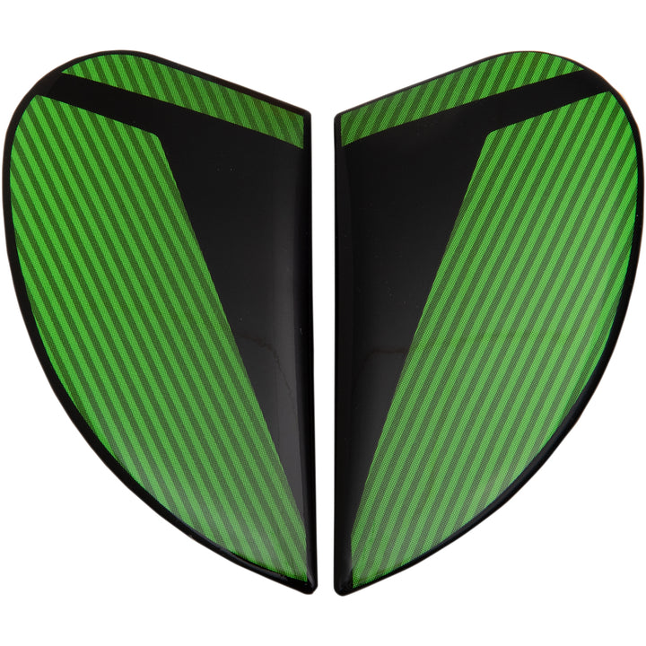 ICON Airform™ Helmet Side Plates — Conflux Green - Side View of Pair