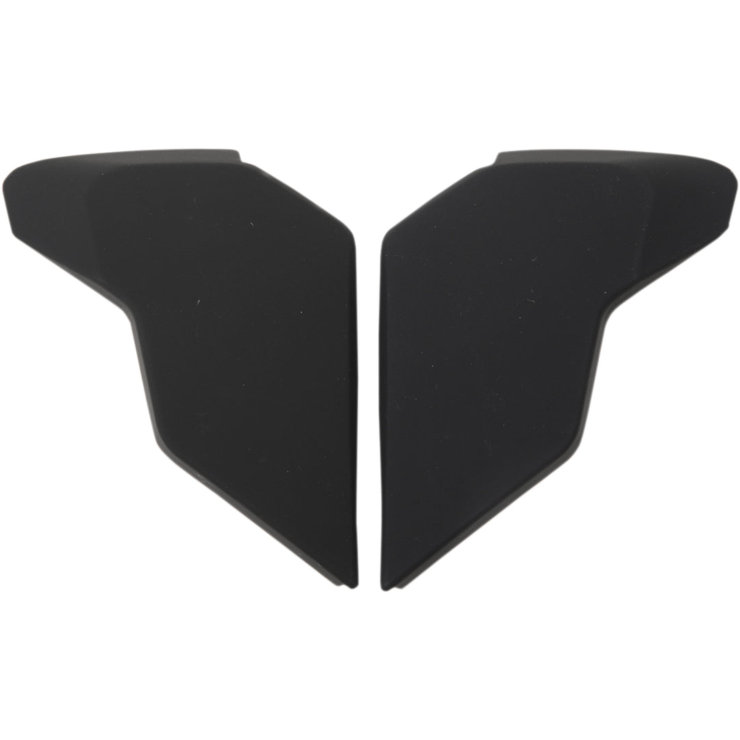 ICON Airflite™ Helmet Side Plates — Solid Rubatone Black - Side View of Pair