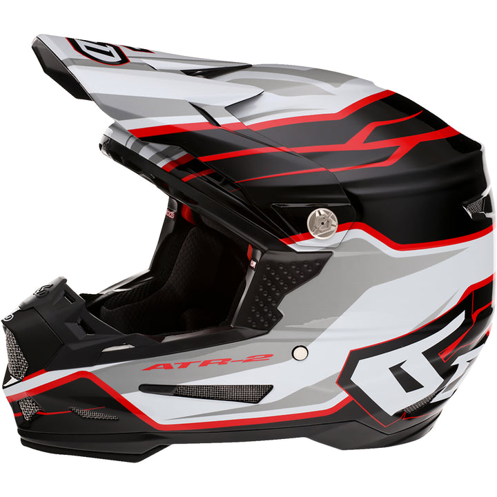 6D Helmets ATR-2 Phase Helmet White/Red - Left Side View