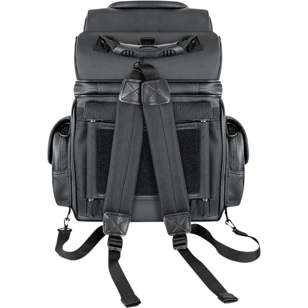 SADDLEMEN BR1800D Sissy Bar Bag - Rear View with Straps Attached