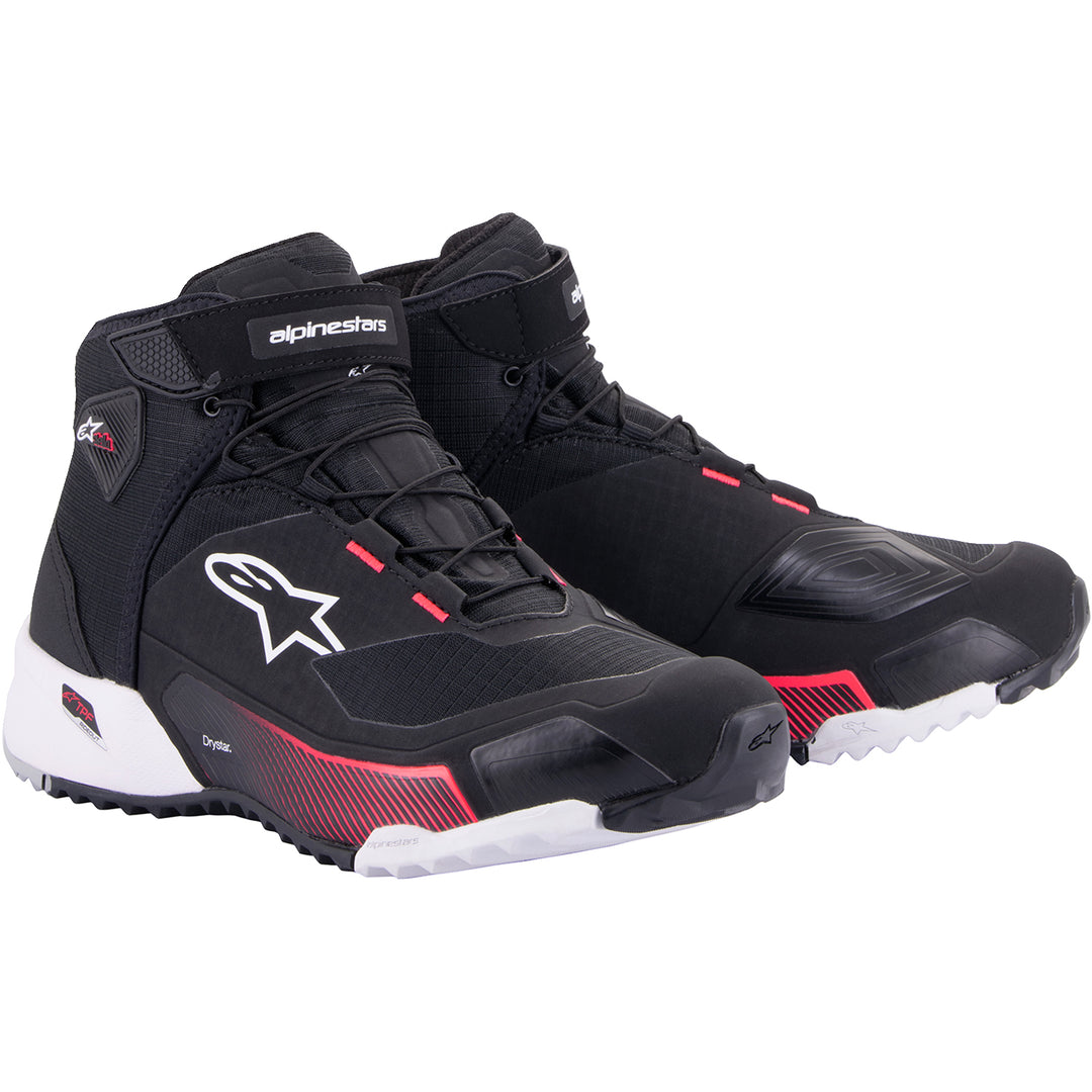 Alpinestars Stella CR-X Drystar® Shoes Black/White/Pink - Front Side View of Pair