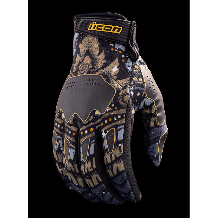 ICON Hooligan Daytripper Gloves Black - Back of Hand View