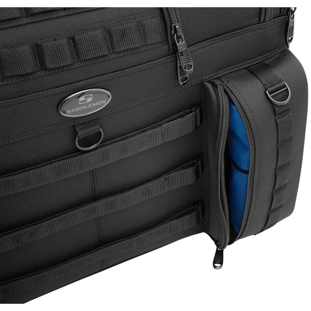 SADDLEMEN BR4100 Tactical Seat Bag - Close-Up of Open Side Pocket