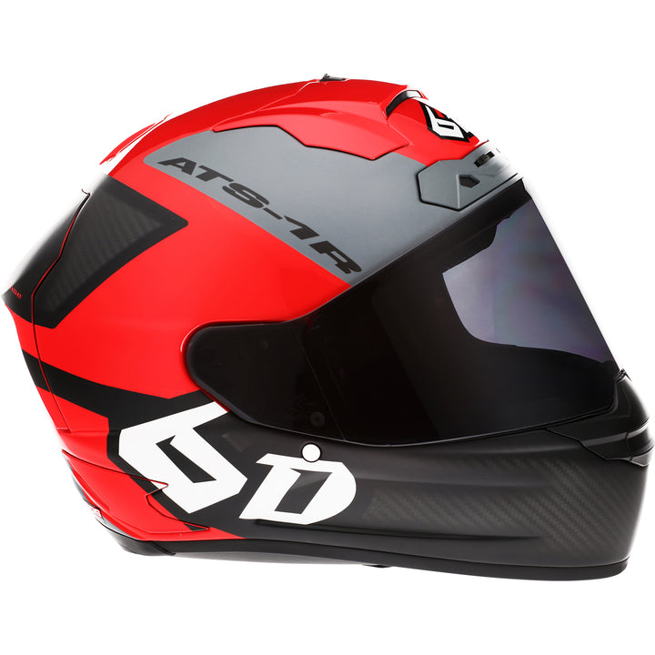 6D Helmets ATS-1R Wyman Helmet Red/Gray - Right Side View