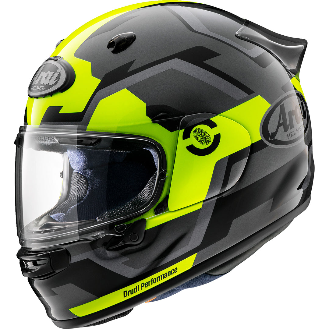 Arai Contour-X Face Helmet Fluorescent Yellow - Front Side View