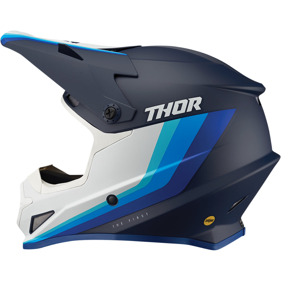 THOR Sector Runner MIPS® Helmet Navy/White - Rear Side View