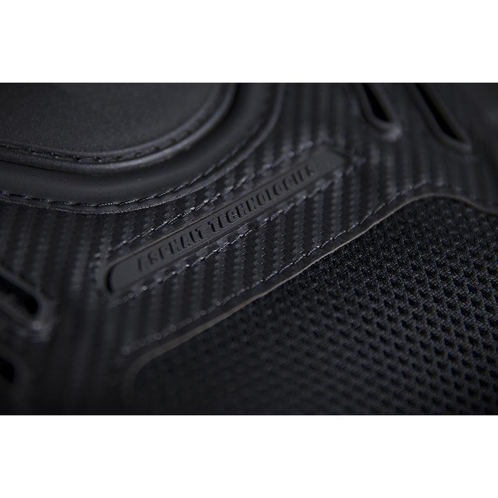ICON Stryker Vest Stealth - Close-Up of "Asphalt Technologies" Graphic Under Chest Plate