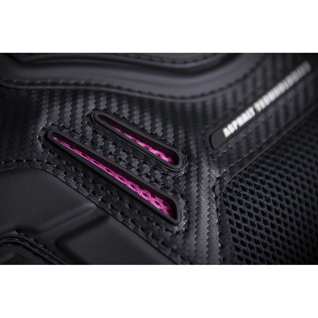 ICON Stryker Woman's Vest BLK - Close-Up of Lower Chest Vents