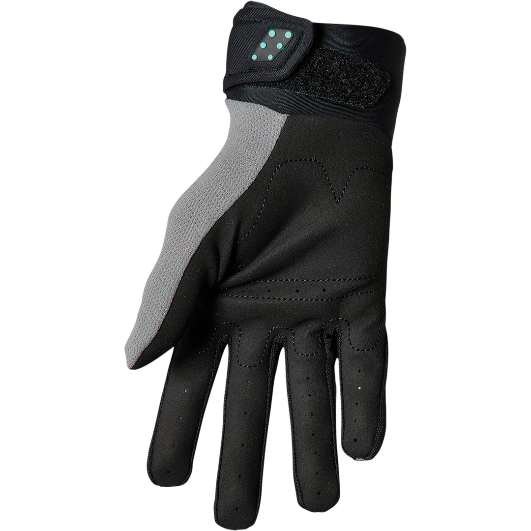 THOR Youth Spectrum Gloves Gray/Black/Mint - Palm View