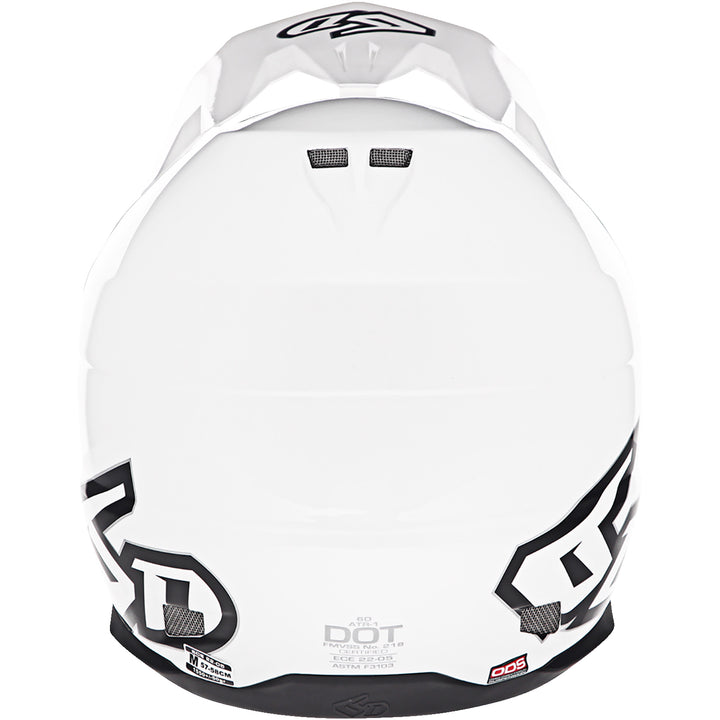 6D Helmets ATR-1 Solid Helmet White - Rear View
