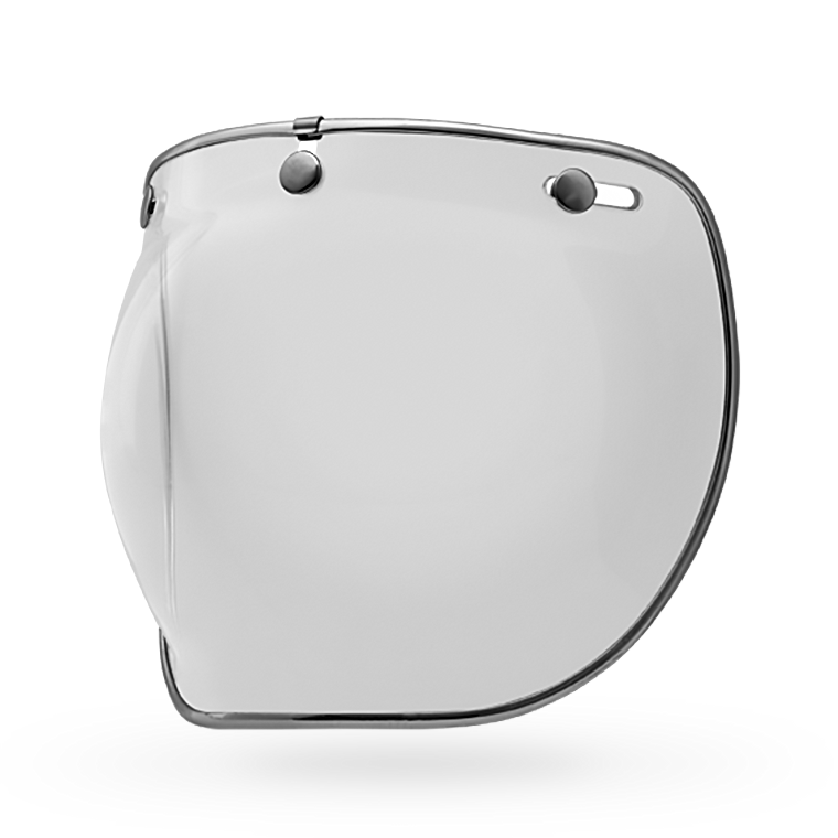 Bell 3-Snap Bubble DLX Shield - Clear - Front Side View