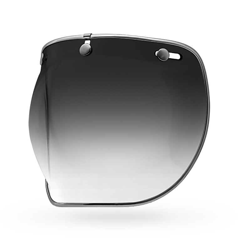 Bell 3-Snap Bubble DLX Shield - Smoke Gradient - Front Side View
