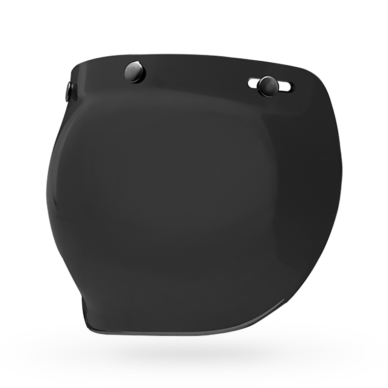 Bell 3-Snap Bubble Shield - Dark Smoke - Front Side View