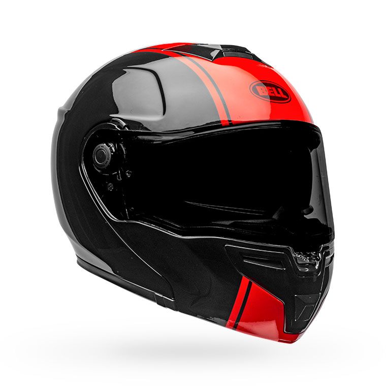 Bell SRT Modular Motorcycle Street Helmet Ribbon Gloss Black/Red