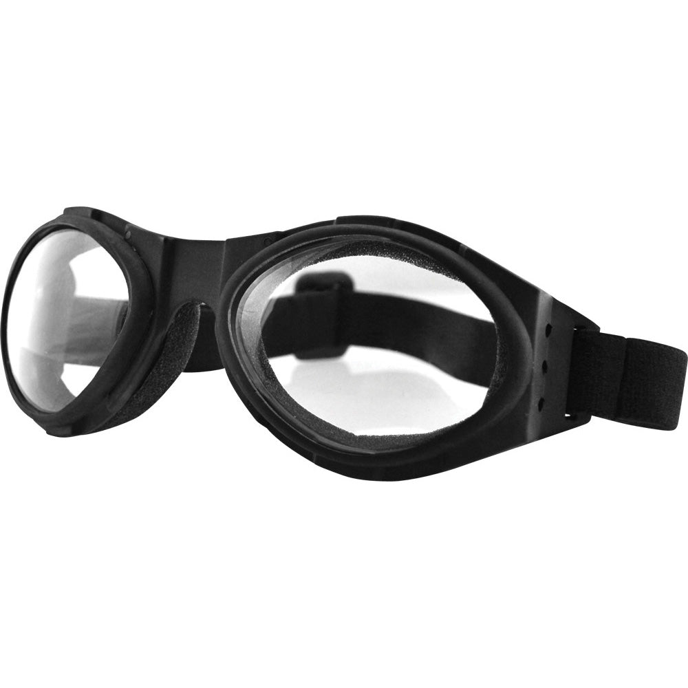 Bobster Goggles Bugeye Black W/Clear Lens - Front Side View