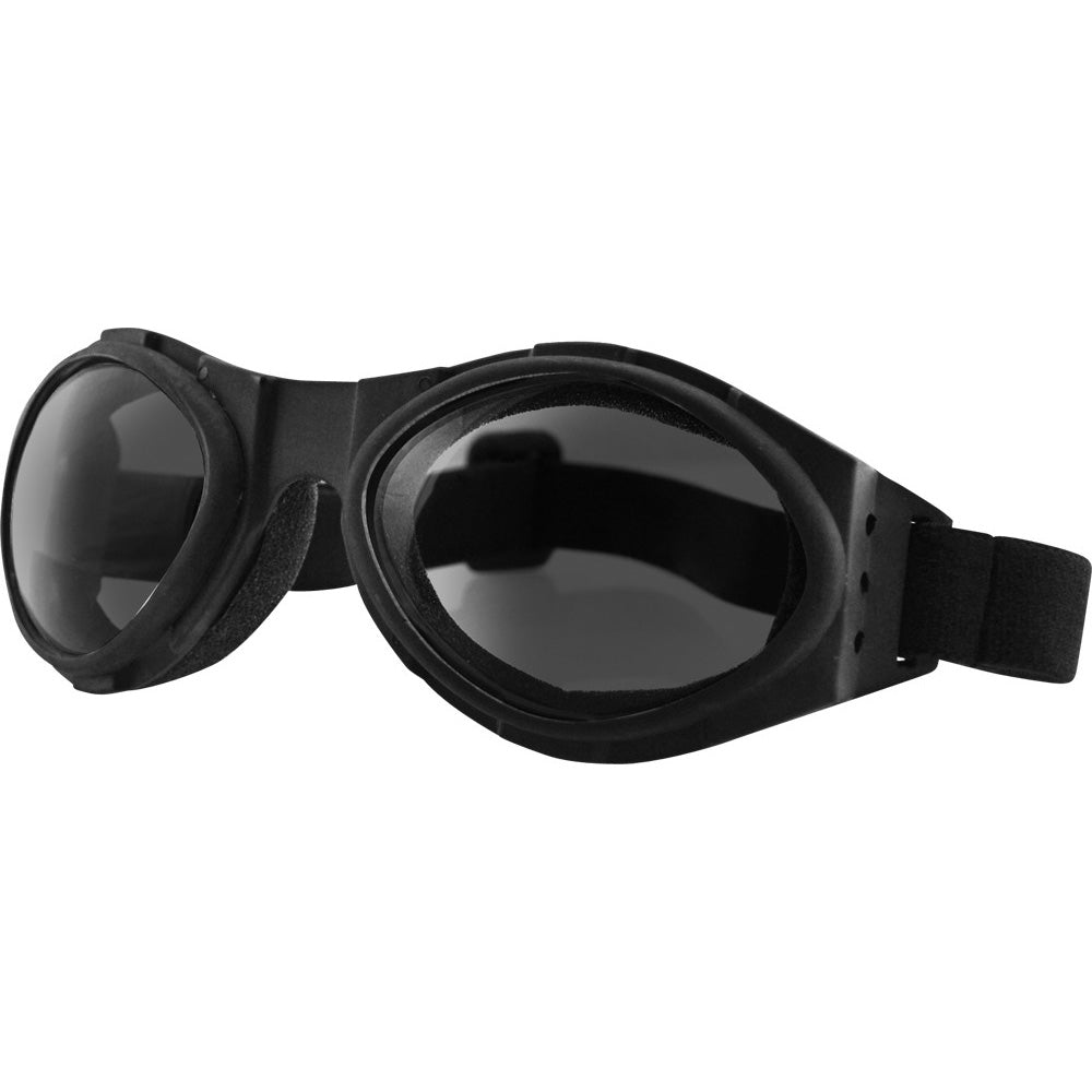 Bobster Goggles Bugeye Black W/Smoke Reflective Lens - Front Side View