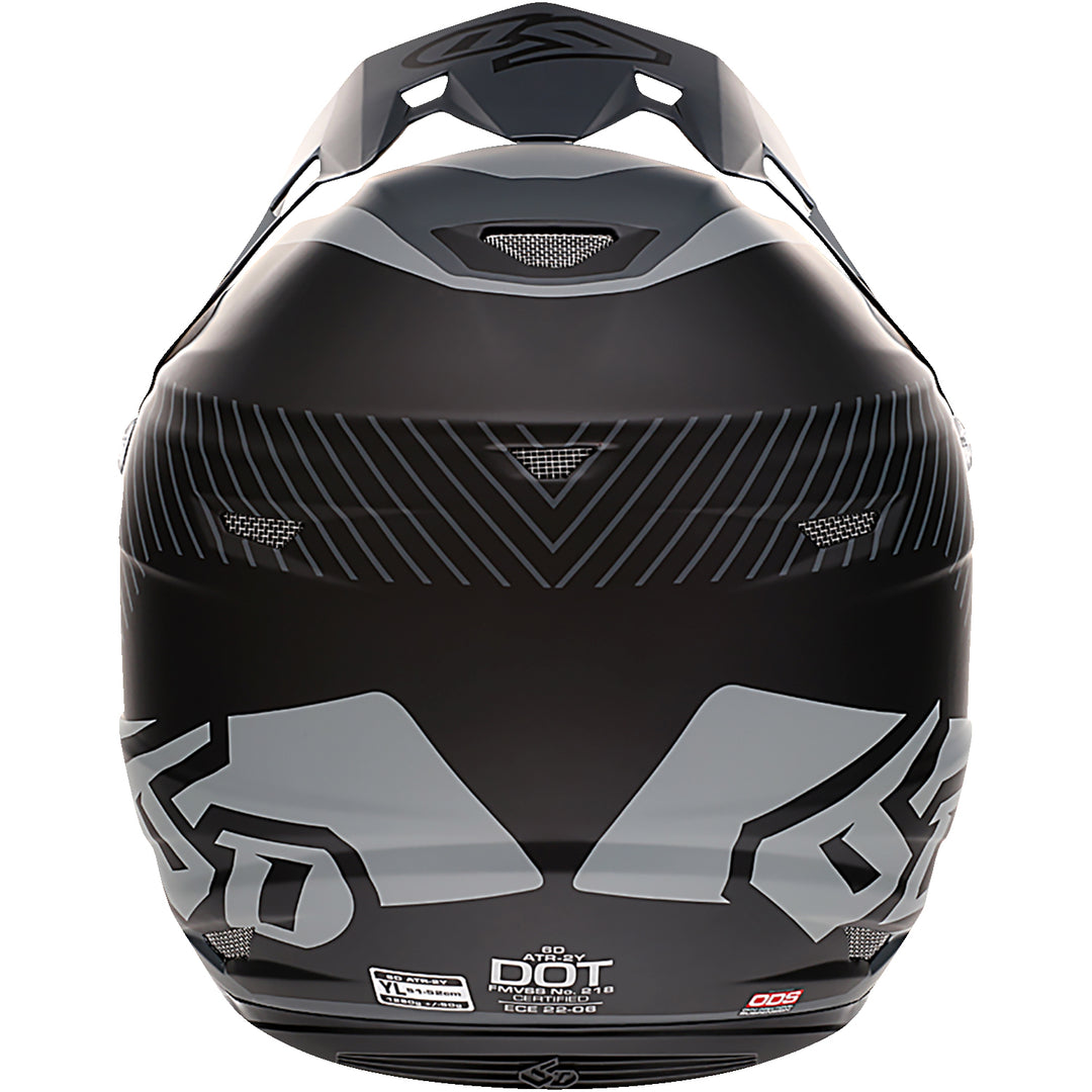 6D Helmets ATR-2Y Fusion Youth Helmet Black - Rear View