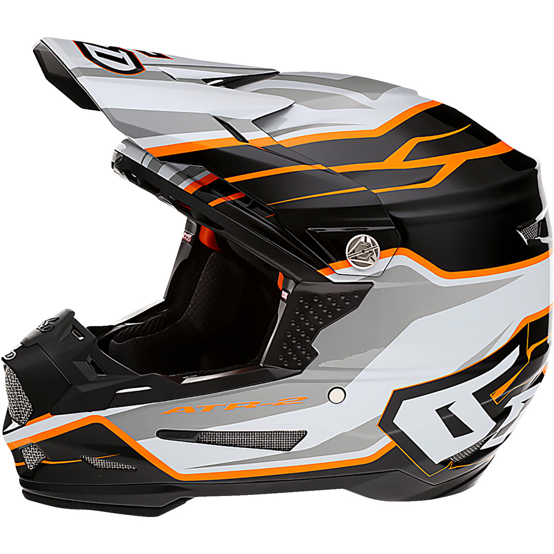 6D Helmets ATR-2 Phase Helmet White/Orange - Left Side View