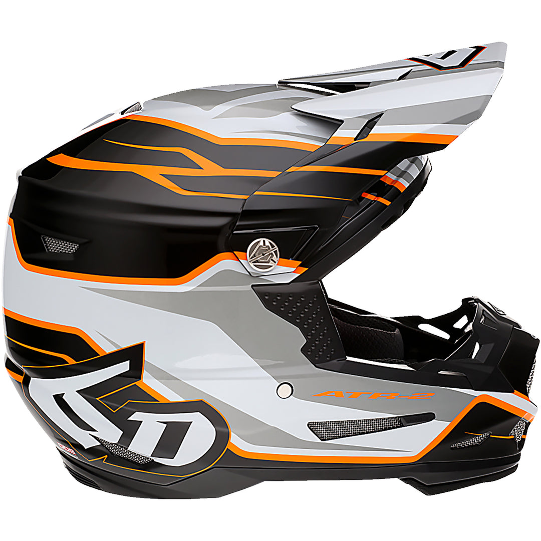 6D Helmets ATR-2 Phase Helmet White/Orange - Right Side View