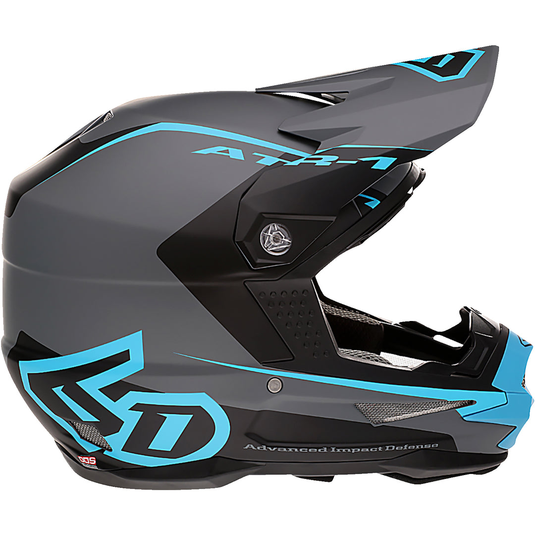 6D Helmets ATR-1 Stealth Helmet Cyan - Right Side View