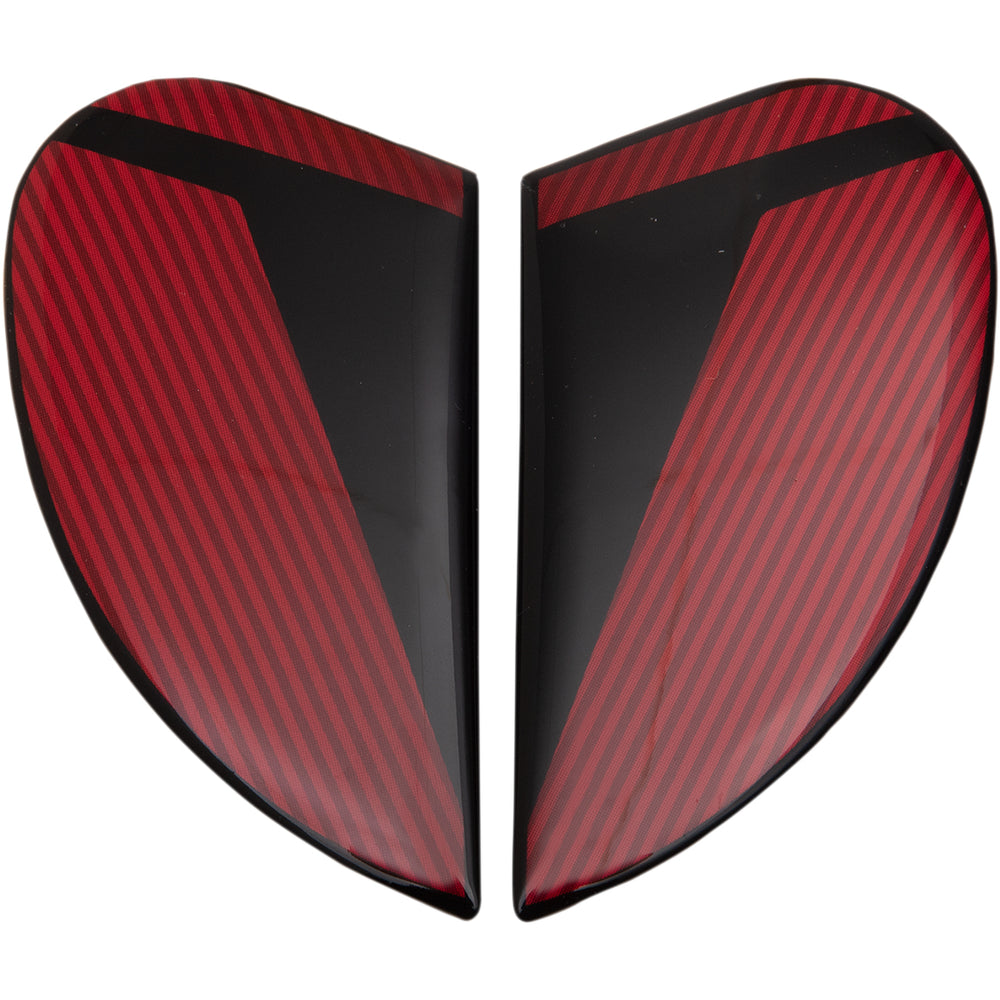 ICON Airform™ Helmet Side Plates — Conflux Red - Side View of Pair