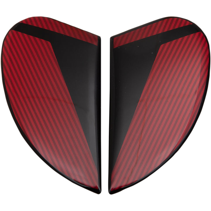 ICON Airform™ Helmet Side Plates — Conflux Red - Side View of Pair