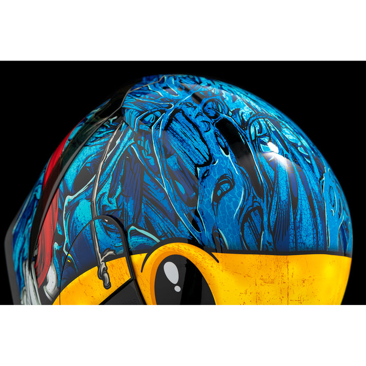 ICON Airform™ Brozak MIPS® Helmet Blue - Close-Up of Top Right Side Details