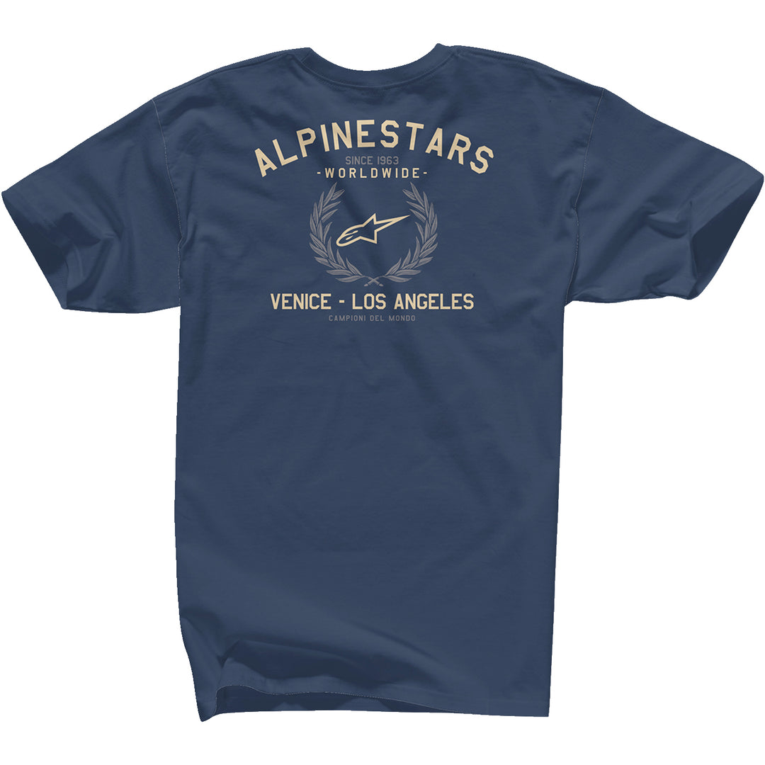Alpinestars Wreath T-Shirt Navy - Rear View