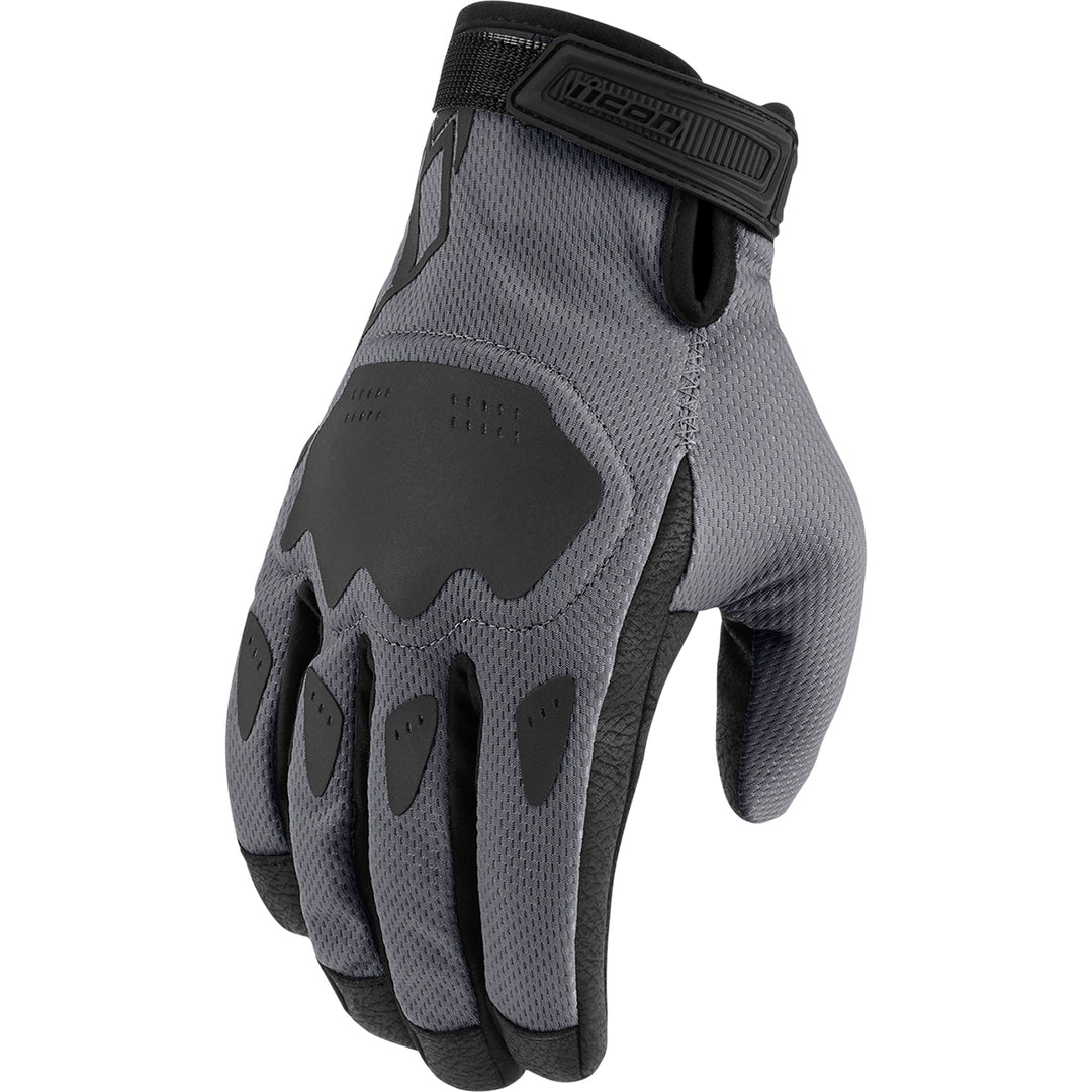 ICON Hooligan CE Gloves Gray - Back of Hand View