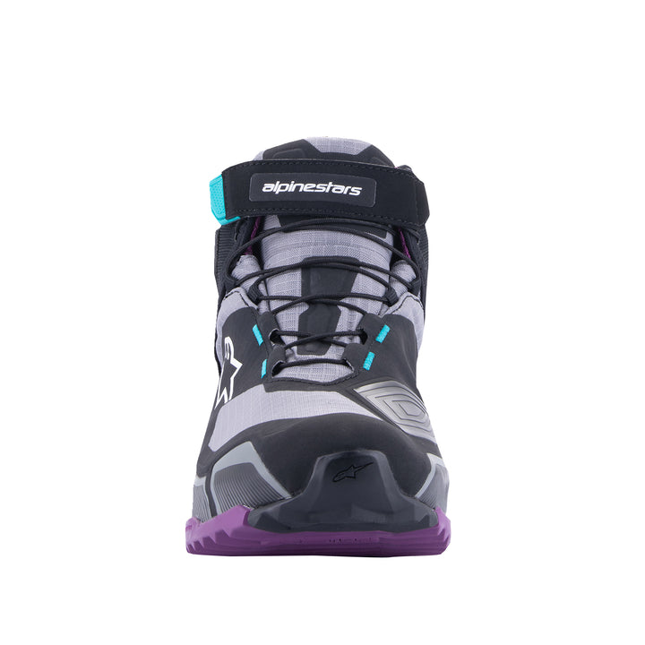 Alpinestars Stella CR-X Drystar® Shoes Black/Gray/Teal/Purple - Front View