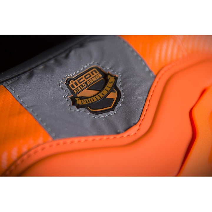 ICON Stryker Vest ORG - Close-Up of Logo on Rear Collar